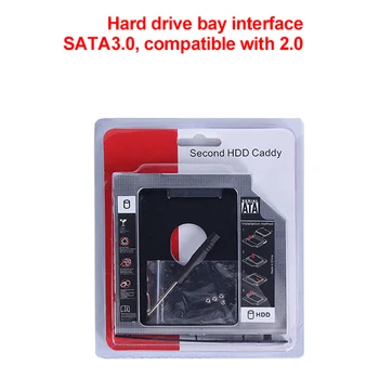Universalios Aliuminio 2nd HDD Caddy 9.5 12.7 mm SATA 3.0 Kietojo Disko Dėžutė Optibay Talpyklos 2.5 SSD Nešiojamas DVD-ROM - 