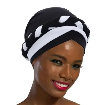 KARŠTO Dviejų Spalvų Minkšti Tampri Afrikos Nerijos Hijab Kepurės Musulmonų Wrap Turbaną Skrybėlių Mados Headtie Vidinis Hijabs variklio Dangčio Nešioti - 
