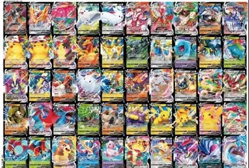 Pokemon 100vnt prancūzijos korteles Pikachu Dracaufeu Vietos balso Salars Vmax Drattak Victini Torgamord Surinkimo Trading Card Game - 