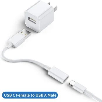 30cm C Tipo Female USB A Male Įkroviklis USB 2.0 Adapteris, Greito Įkrovimo Kabelis Adapteris, Splitter Jack Išmaniųjų Telefonų Lašas Laivybos - 