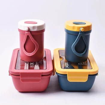 Nauja Mikrobangų Pietūs konteineriai, Langelyje su Kupė Bento Box Japonų Stiliaus Sandarus Maisto Konteineryje Vaikams su Stalo - 