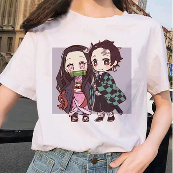 Demon Slayer Marškinėliai Moterims Grafinis Streetwear Marškinėlius Kimetsu Nr. Yaiba Drabužius Japonijos Moterų Anime T-shirt Viršuje Tees - 