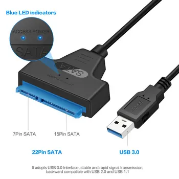 USB 3.0 prie SATA Adapteris Kietojo Disko Adapteris SSD Adapterio Kabelį Converter Super Greitis USB 3.0 Prie SATA - 