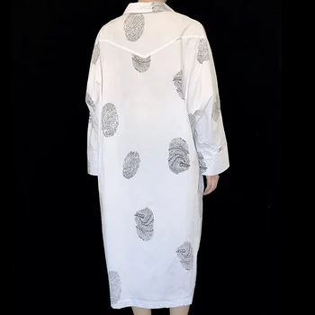 CHICEVER Atsitiktinis Palaidų Spausdinti Suknelė Moterims Atvartas Blyksnius Rankovės Kišenės Negabaritinių Mygtukai Moterų Suknelės 2021 Naujų Pavasario Drabužių - 
