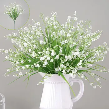 1Pcs Dirbtinių Gėlių Puokštė pakalnutės Gražus Modeliavimas Padirbtų Augalų Netikrą Bell Orchidėja Bonsai Gėlių Namų Dekoro - 