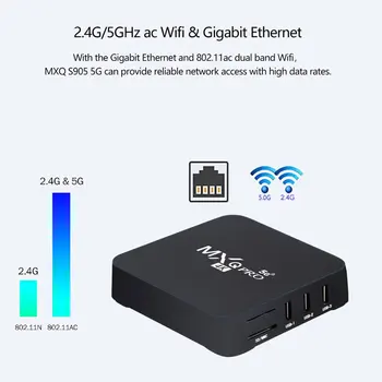 5G 4K Tinklo Grotuvas (Set-Top Box Namų Nuotolinio Valdymo pultą Smart Media Player Android TV Box RK3229-5G Versija - 