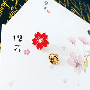 Japonijos kolegijos Japonų stiliaus mergina cherry blossom sagė graži cherry blossom uniformos apykaklės metalo gėlių varva sagė - 