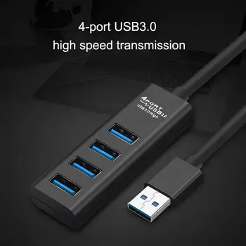 Universalus 4 Port HUB USB 3.0 Didelio Greičio Ultra-plonas Mini Išorės Splitter Adapteris, Skirtas 