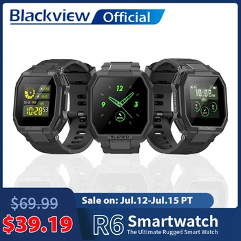 Blackview R6 SmartWatch Sporto Širdies ritmo Miego Stebėti IP68 Vandeniui Fitness Tracker Smart Žiūrėti Vyrams, Moterims, 