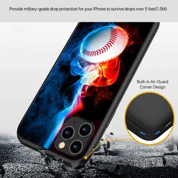 Futbolo, Beisbolo, ledo Ritulio Silikoninis Dangtelis Apple IPhone 12 Mini Pro 11 XS MAX XR X 8 7 6S 6 Plius 5S SE Telefono dėklas - 
