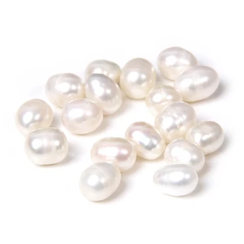 7*8mm Pearl White Gamtos Ne Skylė Pearl Granulių Gėlo vandens Ovalo formos Perlas stendas Laisvas Karoliukai Papuošalai Priėmimo Apdaila 