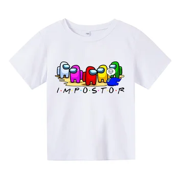 Vaikų Drabužius 2-14 Metų T-shirt O-kaklo Atsitiktinis Viršų Berniukas Grynos Medvilnės Spausdinti Animaciją Modelio Mergina marškinėliai trumpomis Rankovėmis - 