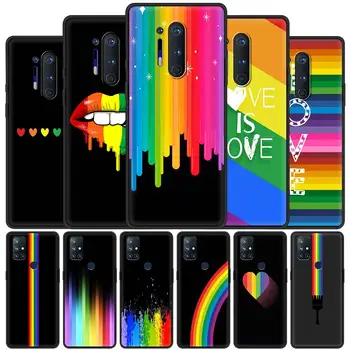 Už OnePlus 8 Nord 7Pro Atveju Vienas Plius Z N10 5G 8T 7 Pro n100 7T 6T Visišką Apsaugą Minkštas Telefono Dangtelį LGBT Rainbow Modelis Maišeliu - 