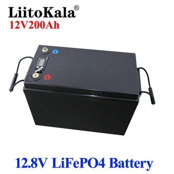 LiitoKala 12V 200AH lifepo4 ličio baterija 4s 12.8 V 200Ah su įtampa rodyti 1200w keitiklio valtis golfo krepšelį UPS - 
