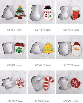 8pcs Kalėdų Cookie Cutters Nustatyti Moldes Para Galletas De Navidad Nerūdijančio Plieno Maisto Klasės Sniego Slapukus Karpymo Įrankis - 