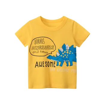2021 T Shirts Vaikų Mados Vasaros Berniukas Drabužius trumpomis Rankovėmis Medvilnės Vaikai Viršūnes Tees Dinozaurų Animacinių filmų Marškinėliai Kūdikių Berniukų Vaikai - 