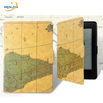 Ultra-slim Žemėlapis Odinis dėklas Skirtas Amazon kindle paperwhite 1 2 3 Planšetinio kompiuterio dangtelis 