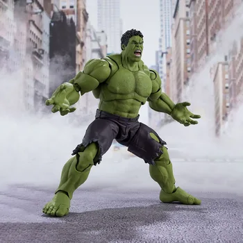 15CM, BANDAI SHF Marvel Keršytojas Anime Pav Hulk Trijų Kintamųjų Vadovai PVC Veiksmų Skaičius, Surinkimo Modelis Žaislas Vaikams - 