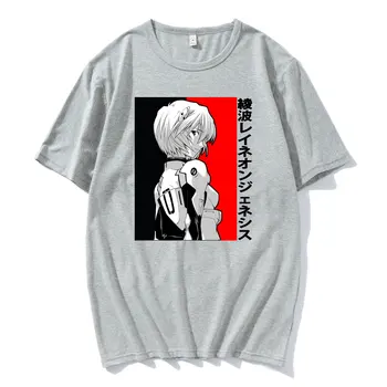 Japonų anime Rei Ayanami juokinga, print T-shirt uomo nauja juoda atsitiktinis manica corta T-marškinėliai, vyriški marškinėliai unisex marškinėliai - 