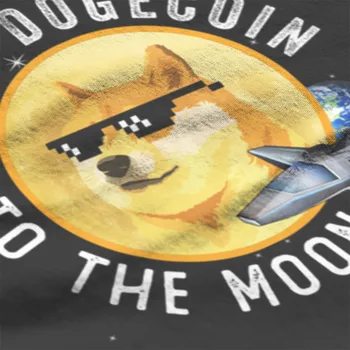 Juokinga Dogecoin į Mėnulį Doge HODL Kriptografijos Meme Medvilnės Derliaus 19 pritaikyti trumpas rankovėmis Tshirts 132207 - 