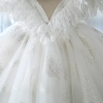 2-12 Metų Paaugliams Mergina Dress vasaros vestuvių balta Mergina Suknelė Princesė Formalaus Grožio Konkurso Suknelė Šalies vaikų suknelė Mergina - 