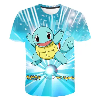 Pokemon T-shirt Vasaros T-shirt Animacinių filmų 3D Spausdinimo Pokémon Drabužių Mergaitė Berniukas marškinėliai Atsitiktinis Gatvės Drabužiai Vaikas, Gimtadienio Dovana - 