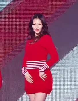 Kpop du KARTUS šokių šou pačių korėjiečių raudona plonas ilgas rankovėmis marškinėliai topai+sexy Aukšto juosmens mini sijonas, diržas suknelė moterims dviejų dalių komplektas - 