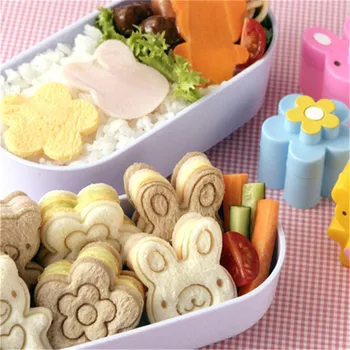 Mielas Animacinių Filmų Mini Cookie Cutter Nustatyti Sandwich Pjaustyklės, Duonos, Sausainių Iškilumo Prietaisą Vaikams Plastiko Bento Cutter Pelėsis - 