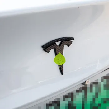 Anglies pluošto Logotipą, Automobilių Optikos už Tesla model 3 Vairas logotipas Priekyje gale logotipo Lipdukas Priedai Modelio Tris Apdaila - 