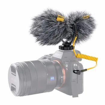 Aputure Dievybė V-Mic D4 Duo Mikrofonas Mini Diktofonas Dual Cardioid Interviu Mic už Vlog Pocket Cam DSLR Fotoaparatas - 
