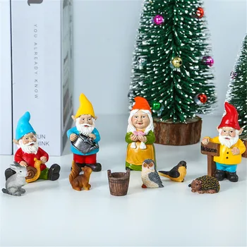 10vnt/set Mini Sodo Gnome Dervos Pasakų Sodas Juokinga Miniatiūriniai Nykštukai Elf Pav Micro Sodo Nykštukas, Terariumai, Dekoro Knygynas - 