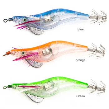 LED Elektroniniai Krevečių Suvilioti Vandeniui Žvejybos Kalmarai Stendai Bass Jaukų PVC Plastiko Žvejybos Masalas Žuvų Spręsti Priedai - 