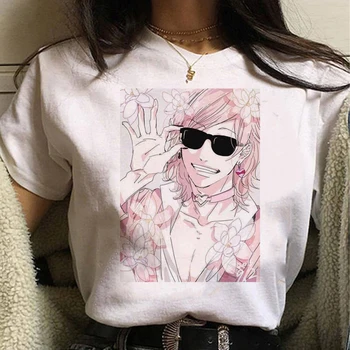 Estetinės Yarichin Kalė Klubas Grafinis Spausdinti marškinėliai Moterims Harajuku Baltos Viršūnės Marškinėlius Japonijos Anime Y2k Kpop Atsitiktinis Moterų Marškinėliai - 