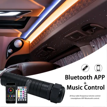 Automobilio Salono Dekoratyvinis 16 Spalvų Žvaigždėtas Dangus Šviesos RGB LED Fiver Regos Automobilio Stogo RF Nuotolinio Valdymo Star Light su 