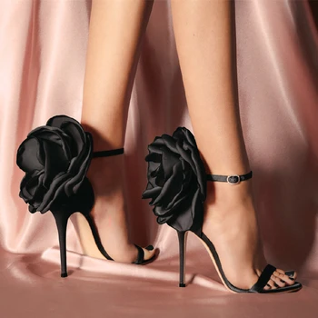 Hjwsfdcai Europos Amerikietiško Stiliaus Didelis Gėlių Aukštakulniai moteriški Sandalai Atidaryti Kojų Čiurnos Dirželis adatos (Stiletai) Šalis, Vestuvių Moteris Batai - 