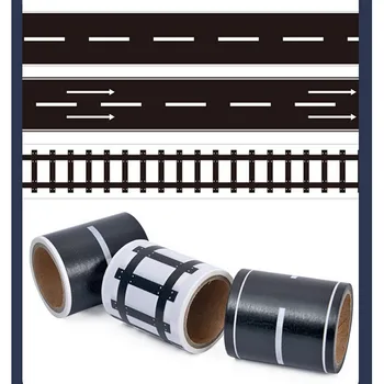 Aukštos Kokybės Geležinkelio Kelių Washi Tape Lipdukas Plataus Kūrybinio Eismo Kelių Lipnia Izoliacine Juosta Kelių Vaikams, Žaislas Automobilis Žaisti - 