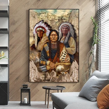- Vietinis Žmogus - Amerikos Indėnų, Vietinių Vyras, Amerikos Indėnų Mylėtojas, Derliaus Plakatas, Namo Apdaila, Sienos Meno Spaudiniai - 