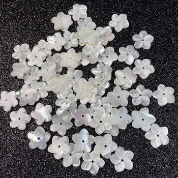 5VNT Natūralių Kriauklių Prarasti Karoliukai Gėlytės Formos White Shell 