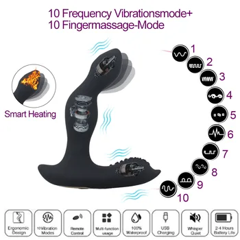 Naujas 10 režimas kutenimas prostatos massager belaidžio nuotolinio valdymo šildymo analinis vibratorius butt plug suaugusiųjų sekso žaislų už homoseksualių vyrų moteris - 