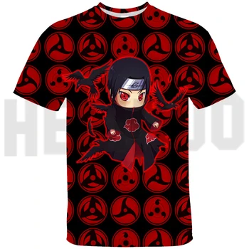 Japonijos Sasuke T-shirt Vyrai 3D Atspausdintas Vasaros Negabaritinių Marškinėlius trumpomis Rankovėmis Madinga Uchiha Anime Top Tee Paauglys Streetwear - 