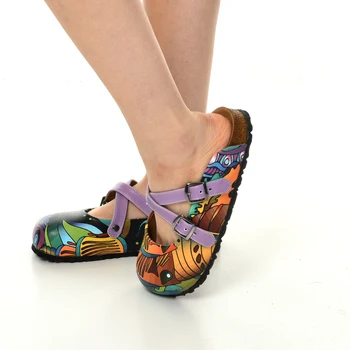 2021 Vasaros sandalai, batai moters skaitmeninio spausdinimo spalvinga ,digital Edition Jūros Kryžiaus Sabo Šlepetės Minkštas Soled Batai - 