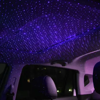NAUJAS LED Automobilio Stogo Star Naktį Šviesos Projektorius Atmosferos Poveikio Lempa, Dekoratyvinis Apšvietimas, Lempos USB Reguliuojamas Kelis W2H4 - 