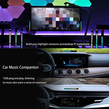 Auto RGB Muzikos Garso Kontrolė LED Lygio šviesinė Juosta Naujovė Ritmą Lempos KOMPIUTERIO Darbalaukį Setup Apšvietimas Automobilių Transporto Atmosferą Šviesos - 