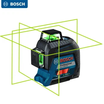 Bosch Lazeriniai Lygio GLL3-60XG 12-Line Žalias Lazeris Lygio Žymėjimo Linijos Projekcija, Namų Apdaila Ar Lauke Galima - 