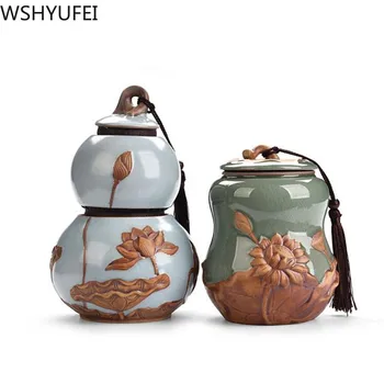 Kinijos Didelės Talpos Keramikos Arbatos Skardinės kelionės arbatos maišelis laikymui lauke Nešiojamų Sandarinimo Molio Indą Arbatos Rinkinys Priedai - 