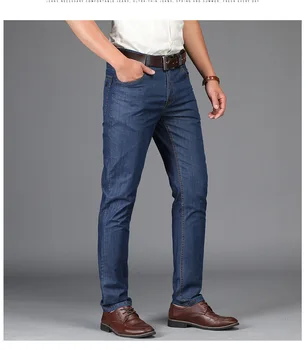 J1808-2020 m. vasarą naujų verslo džinsai laisvi tiesus vamzdis vyriški džinsai, kelnės Tencel audinio laisvalaikio vyriškos kelnės - 