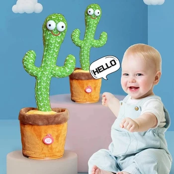 Šokių Kaktusas Garsiakalbis Ankstyvojo Ugdymo Kalbėti Žaislas su 120 daina Kawaii Mielas Minkštas Pliušinis Įrašymo Sūpynės Purtyti Šokių Elektros žaislas - 