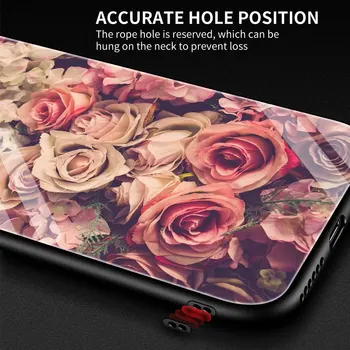 Gėlių Vasaros Rožinės spalvos Grūdintas Stiklas Telefoną Atveju Realme 7 6 5 Pro C3 XT 7i už Kolega A9 2020 A52 Rasti X2 Lite Padengti Shell 
