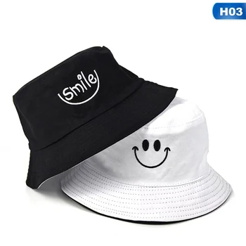 Smiley Kubo Viršų Skrybėlę, Veiduką Kubo Viršų Skrybėlę, BOB Stiliaus, Hip-Hop Stilius, Unisex - 