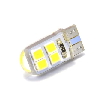 10x W5W LED T10 Automobilių Lemputės Trumpas Silikagelio labai Šviesus Dome Skaityti Durų Licenciją Plokštelės Pleišto Signalo Lemputė 12V Balta Geltona - 